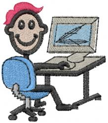 beginner-friendly joe machine embroidery pattern - Computer Joe for Music Sheets
