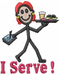 Server Jane - 4x4 jane beginner-friendly machine embroidery design for kitchen aprons
