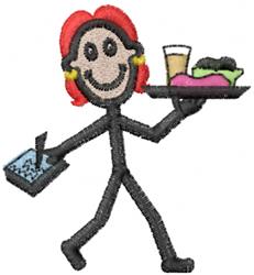 Server Jane - 4x4 jane quick stitch machine embroidery design for Server Aprons