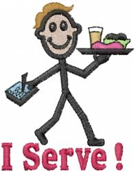 beginner-friendly joe machine embroidery pattern - Server Joe for kitchen aprons