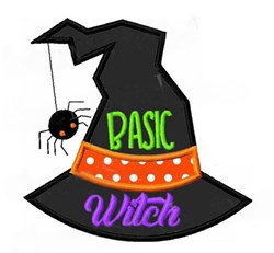 beginner-friendly halloween witch applique machine embroidery pattern - Applique basic witch for reusable tote bags