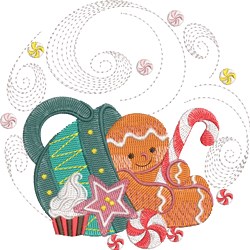 Gingerbread Man Embroidery Design | EmbroideryDesigns.com