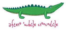 beginner-friendly crocodile machine embroidery pattern - After while Crocodile for decorative pillow covers