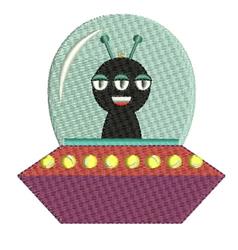 detailed alien machine embroidery pattern - Alien for Kids Space Backpacks