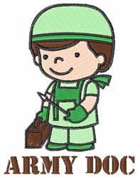 Army Doc - 4x4 doc detailed machine embroidery design perfect for reusable tote bags