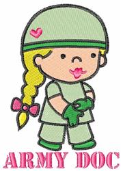 detailed doc machine embroidery pattern - Army Doc perfect for decorative pillow covers