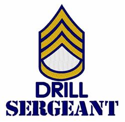 sergeant detailed machine embroidery - Army Drill Sergeant for reusable tote bags