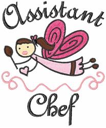 Assistant Chef - 5x7 fairy detailed machine embroidery design for reusable tote bags