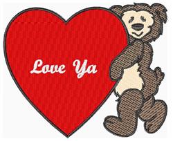 detailed valentine bear machine embroidery pattern - Bear 12 for decorative pillow covers