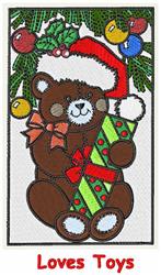 detailed winter bear machine embroidery pattern - Bear 4 for decorative pillow covers
