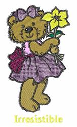 Bear 8 - 5x7 bear detailed machine embroidery design perfect for Baby Blankets