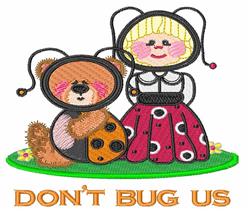 Playful bear with ladybug design and cheerful girl in a costume, surrounded by floral grass for springtime.