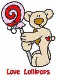 detailed bear machine embroidery pattern - Bear Lollipop perfect for kitchen aprons