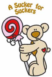 bear detailed machine embroidery - Bear Lollipop perfect for Appliqued Blankets