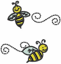 beginner-friendly bee machine embroidery pattern - Bees for decorative pillow covers