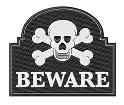 detailed halloween cross machine embroidery pattern - Beware for reusable tote bags