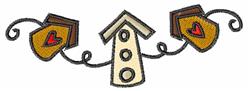 beginner-friendly bird machine embroidery pattern - Birdhouse String for decorative pillow covers