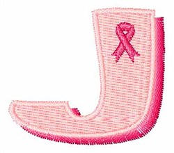 Cancer Ribbon Font J Embroidery Design | EmbroideryDesigns.com