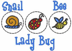 Bug Designs - 5x7 snail detailed machine embroidery design for Kids Clothing