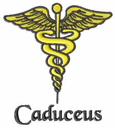 beginner-friendly caduceu machine embroidery pattern - Caduceus for kitchen aprons