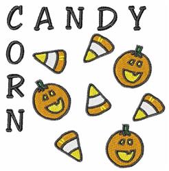 detailed halloween pumpkin machine embroidery pattern - Candy Corn for kitchen tea towels