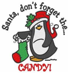 penguin detailed machine embroidery - Candy perfect for decorative pillow covers