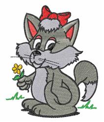 detailed kitten machine embroidery pattern - Cat perfect for decorative pillow covers