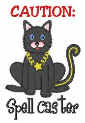 kitten detailed machine embroidery - Caution perfect for decorative pillow covers