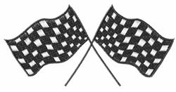 beginner-friendly flag machine embroidery pattern - Checkered Flags for kitchen tea towels