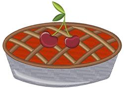 Cherry Pie - 4x4 pie detailed machine embroidery design perfect for kitchen tea towels