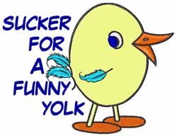 Playful cartoon chick with blue feathers and bold text, perfect for Easter themes.