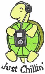 Chillin Turtle - 4x4 turtle detailed embroidery design for Kids Apparel