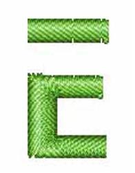 quick stitch upper machine embroidery pattern - Chopped Font Upper E for decorative pillow covers