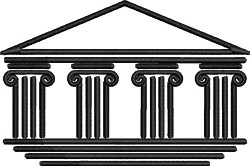 Classical Columns - 5x7 column detailed machine embroidery design for Book Covers