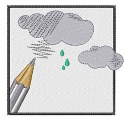 Clouds - 4x4 cloud detailed machine embroidery design perfect for cute baby onesies