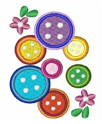 Colored Buttons - 4x4 button beginner-friendly embroidery design for reusable tote bags