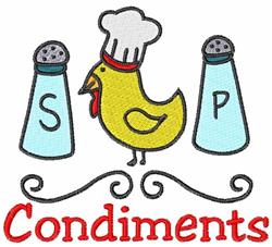 detailed condiment machine embroidery pattern - Condiments for kitchen tea towels