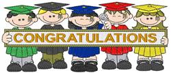 Congratulations - 5x7 congratulation detailed embroidery design for Graduation Banners