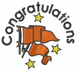 detailed star machine embroidery pattern - Congratulations Flags for decorative pillow covers
