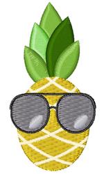 quick stitch leaf machine embroidery pattern - Cool Pineapple for kitchen tea towels