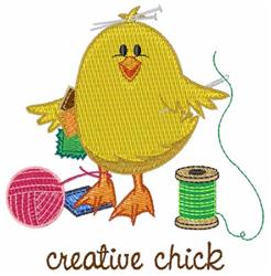 Creative Chick - 4x4 bird detailed machine embroidery design for reusable tote bags
