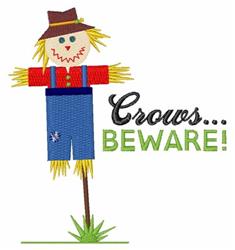 detailed autumn beware! machine embroidery pattern - Crows Beware! for kitchen aprons