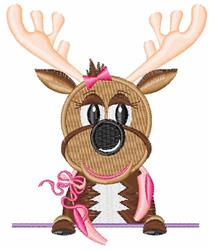 beginner-friendly christmas reindeer machine embroidery pattern - Dancer for decorative pillow covers
