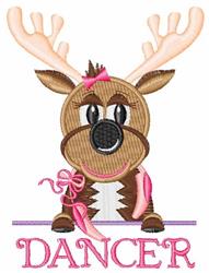 reindeer detailed machine digital embroidery - Dancer perfect for kitchen aprons