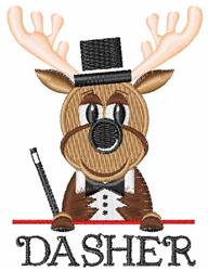 Dasher - 4x4 reindeer beginner-friendly machine embroidery design for cute baby onesies