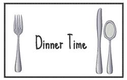 Dinner Time - 5x7 time beginner-friendly embroidery design for Dinner Napkins