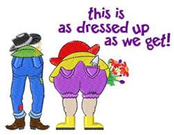Two cartoon figures show their colorful backsides, one in jeans and a cowboy hat, the other in bright shorts, with playful te