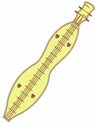 beginner-friendly dulcimer machine embroidery pattern - Dulcimer for reusable tote bags