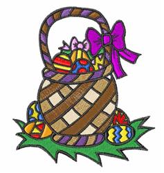 basket detailed machine embroidery - Easter Basket for Childrens Garments