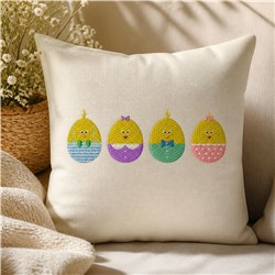 detailed easter bird machine embroidery pattern - Easter Egg Chicks for decorative pillow covers